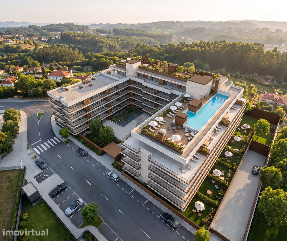 Apartamento T1 com varanda e 1 lg garagem | Piscina na cobertura - Grande imagem: 2/21