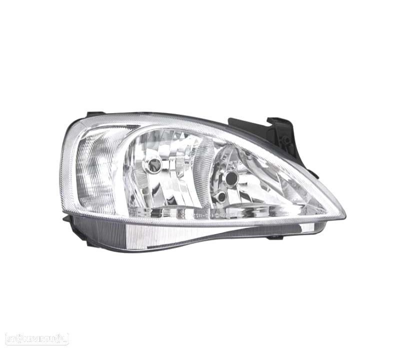 FARÓIS FRONTAIS PARA OPEL CORSA C FUNDO CROMADO - 2