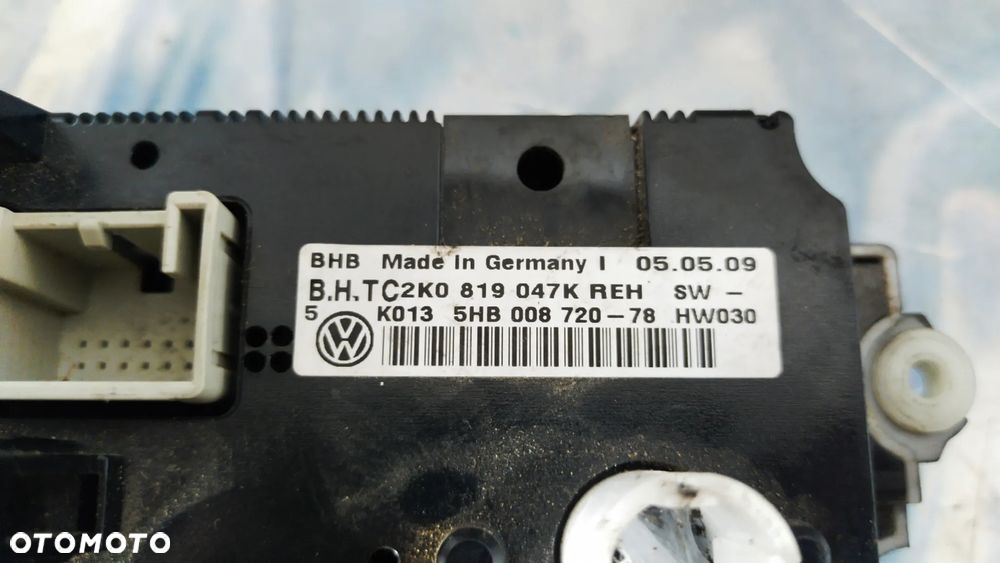 Panel klimatyzacji VW Caddy 2K0819047K - 4