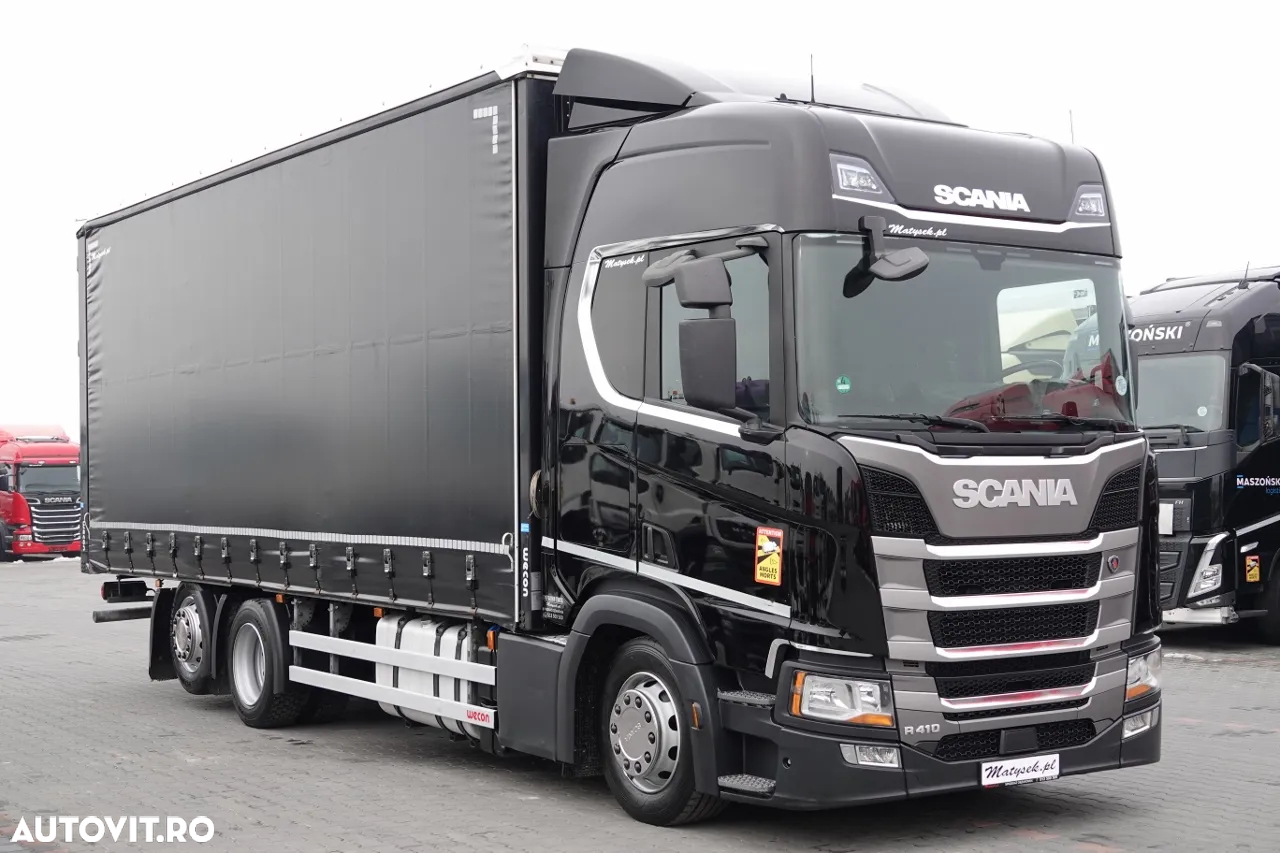 Scania R 410 / 6x2 / PERDEA - 7,8 m / SOLO / ACOPERȘ RIALAT / CONTRACTUL DE SERVICE - 4