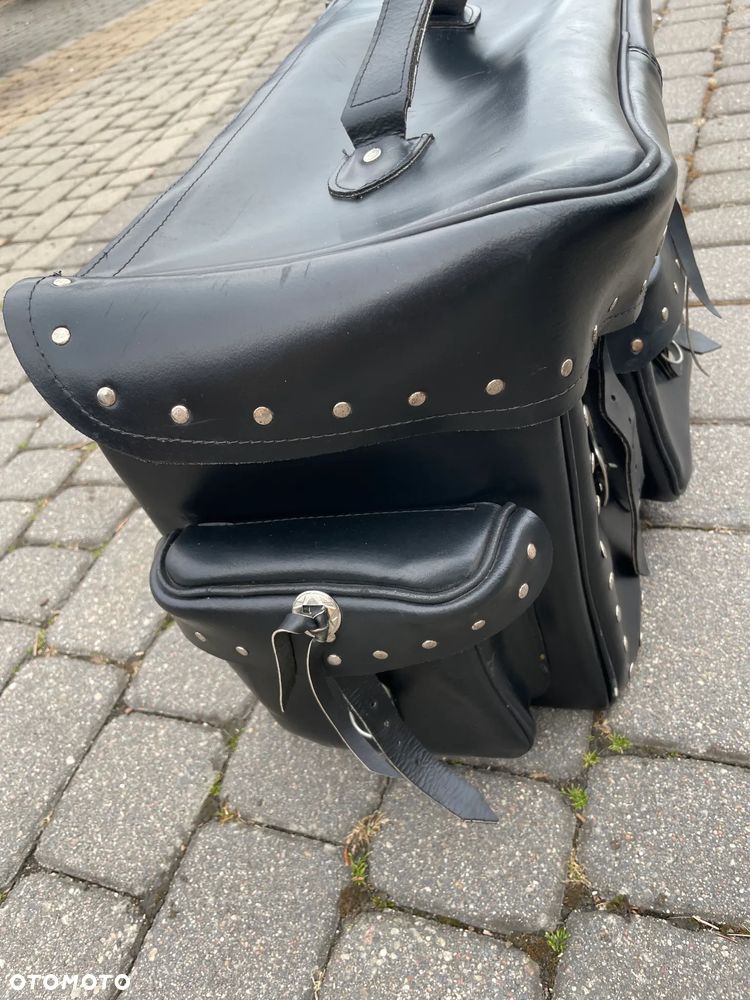 KUFER BAGAŻNIK MOTOCYKLOWY na motor SAKWA SKÓRZANY - 3