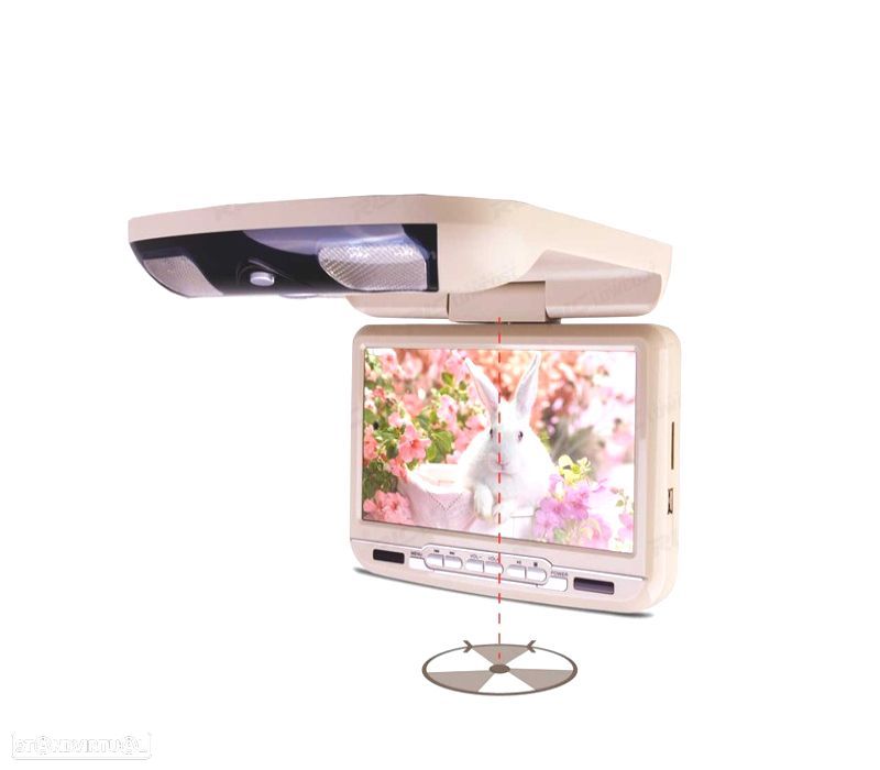 ECRÃ TEJADILHO TECTO 9 PULGADAS HD USB SD DVD COR BEJE - 2