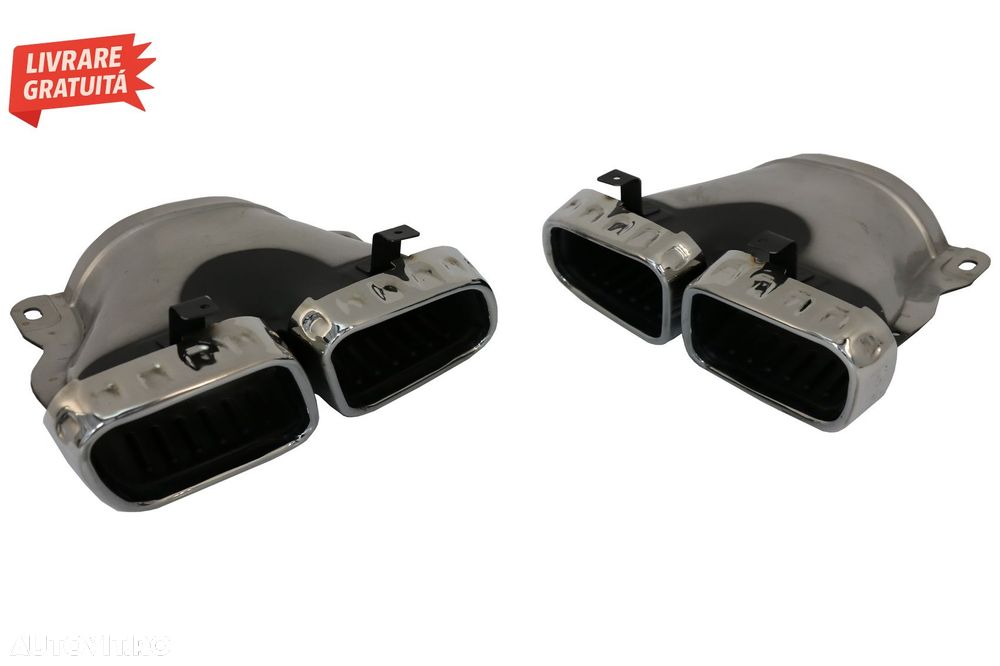 Difuzor Bara Spate cu Ornamente Evacuare Crom Mercedes GLE W167 SUV (2019-Up) GLE - livrare gratuita - 6