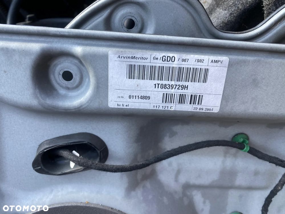 Podnośnik silniczek szyby Volkswagen Touran I lewy tył OE - 3