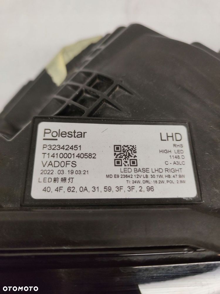 volvo polestar full led lampa prawy przód 32342451 - 12