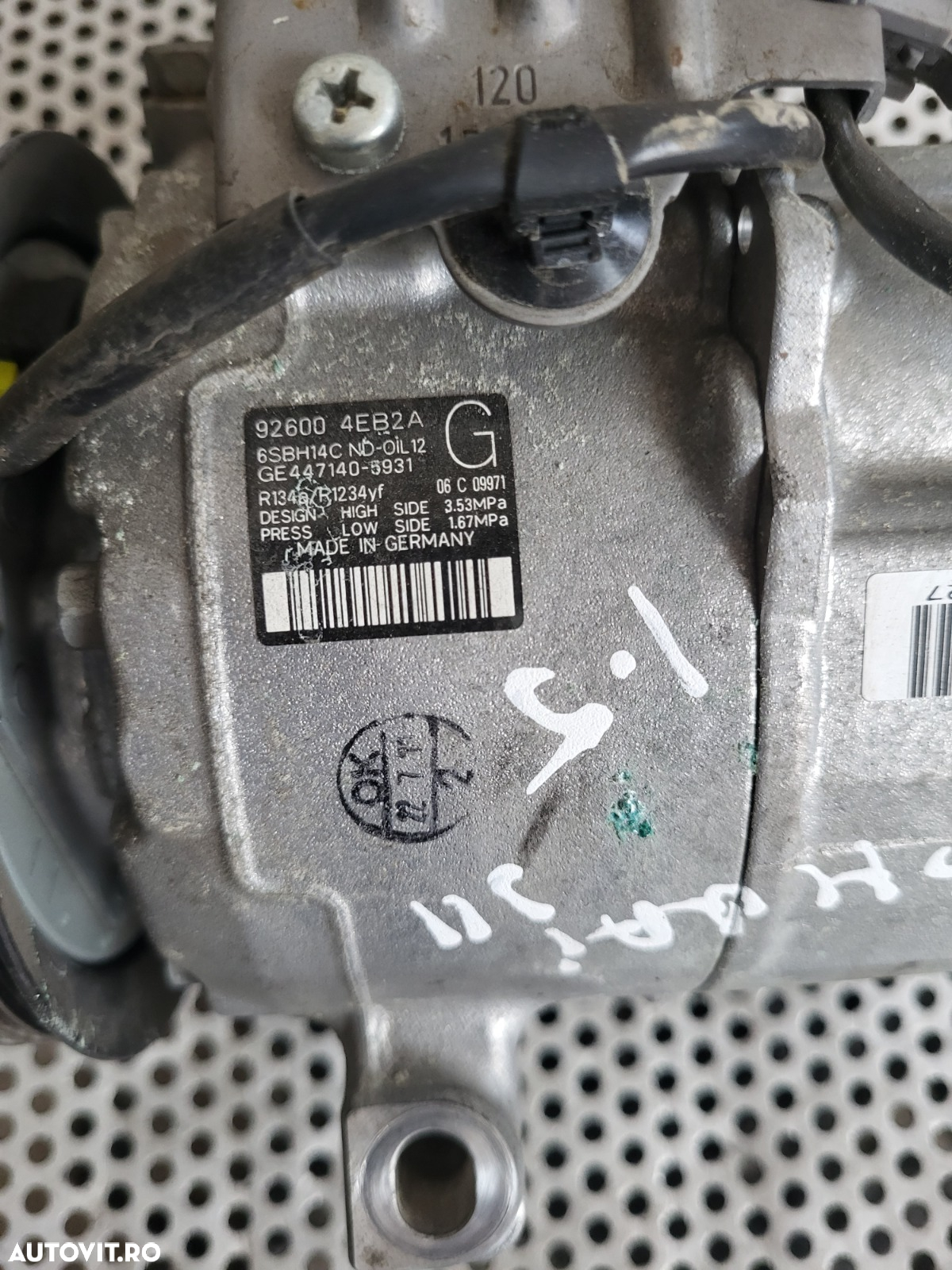 Compresor Clima AC Nissan Qashqai J11 Renault Kadjar 1.5 Dci Euro 6 Motor K9KU873 K9K873 Cod -4EB2A - 7