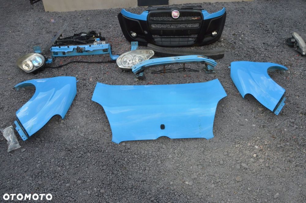 Zderzak maska błotnik lampa komplet przód fiat doblo ii 10r ral 5015 1.6 d - 3