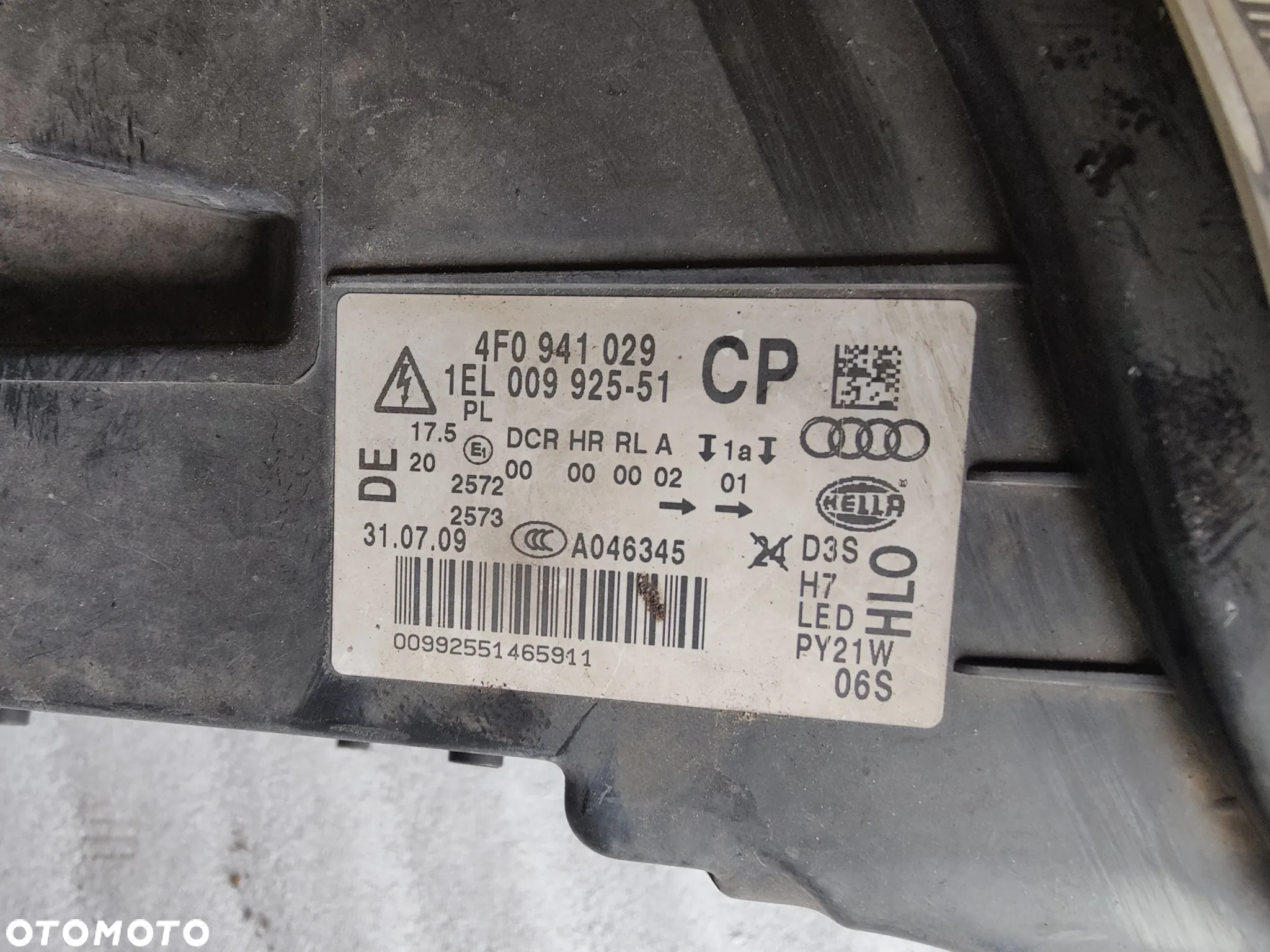 AUDI A6 C6 LIFT LAMPA LEWY PRZÓD XENON 4F0941029CP - 7