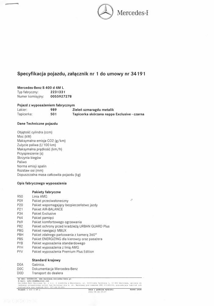 Mercedes-Benz Klasa S 400 d 4-Matic L AMG Line 9G-TRONIC - 22