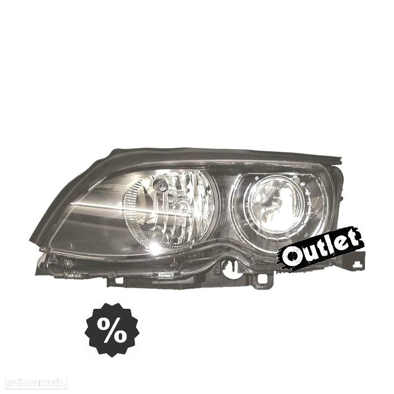 R147123C1 FAROL ESQ XENON BMW E46 4P 01-05 FUNDO ESCURO - 1