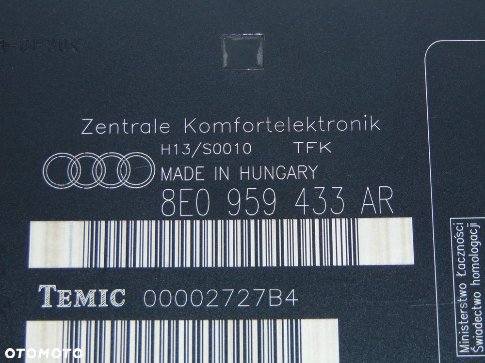 Moduł sterownik komfortu 8E0959433AR Audi A4 B6 , 00-04r - 2