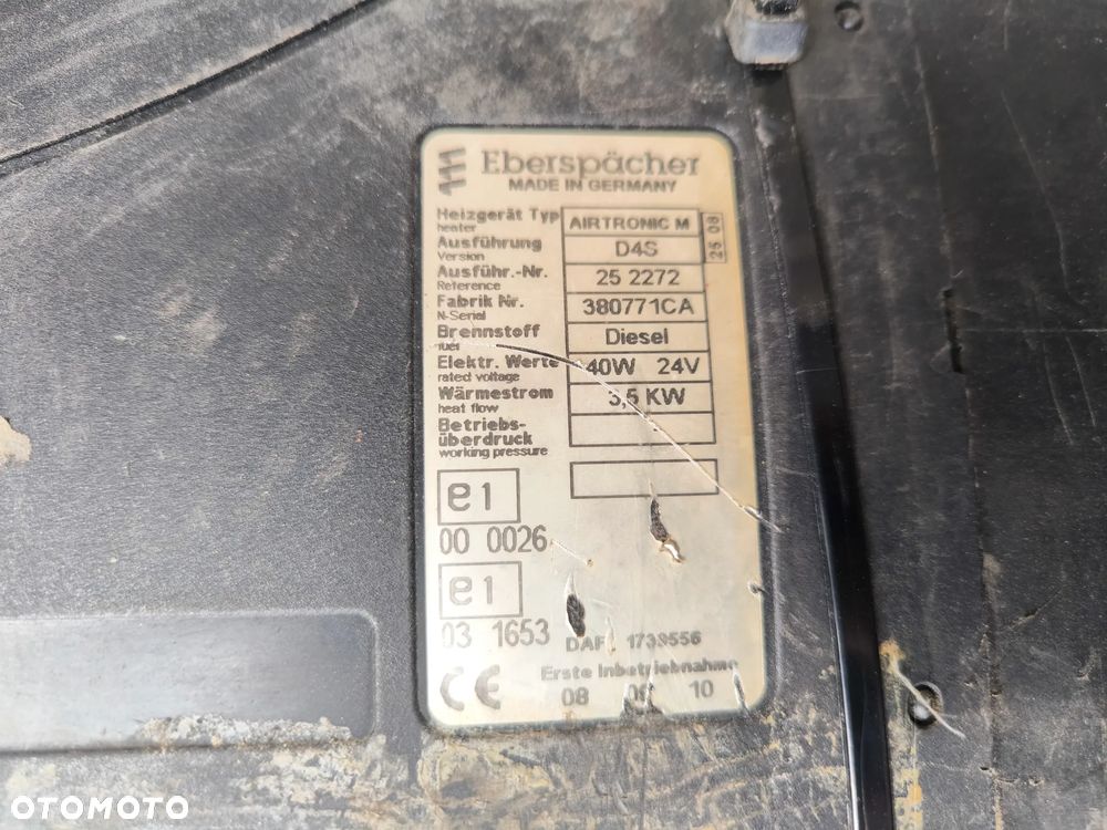 PIEC WEBASTO AIRTRONIC D4S DAF XF 105 MAN IVECO