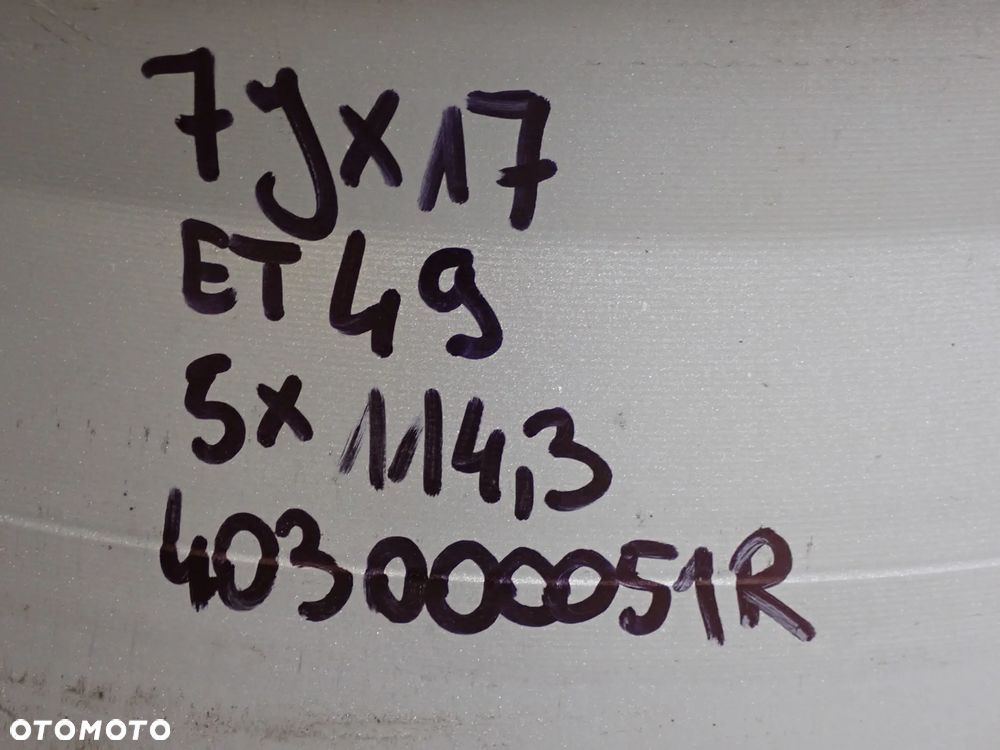 FELGI ALUMINIOWE  RENAULT 7JX17  ET 49  5X114,3  403000051R - 8