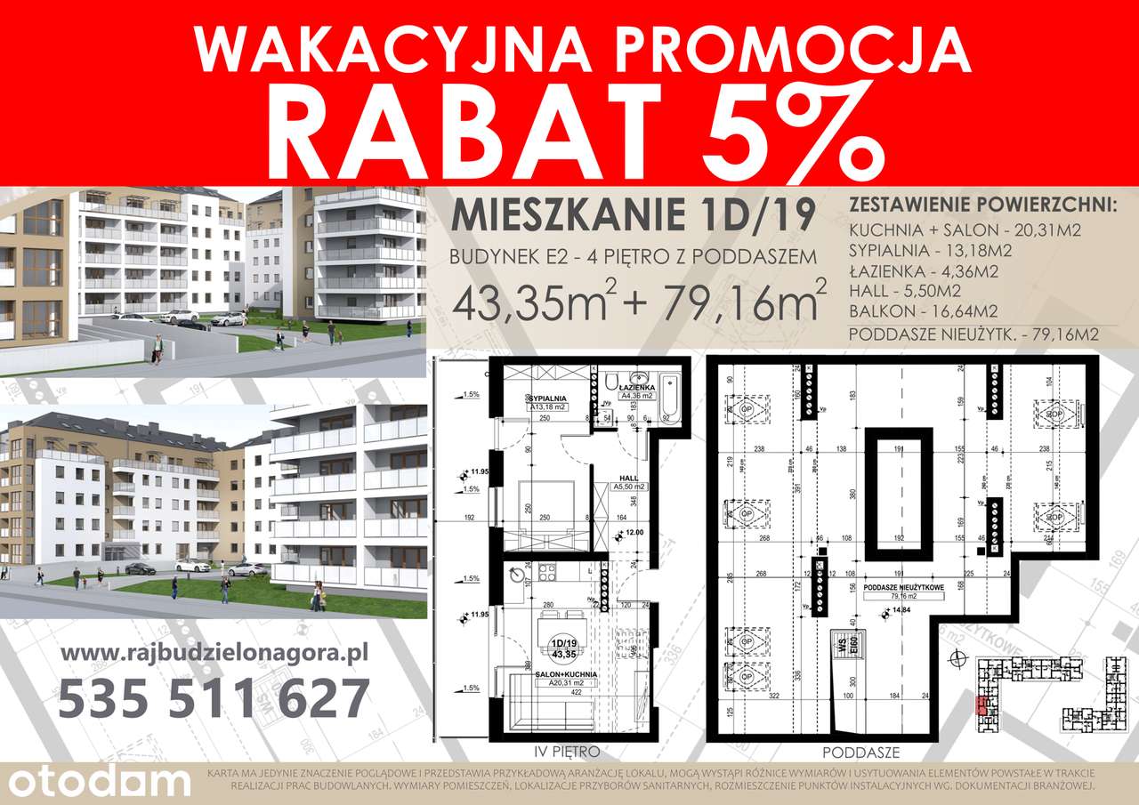 Atrakcyjne, przestronne mieszkanie z poddaszem i dużym balkonem!