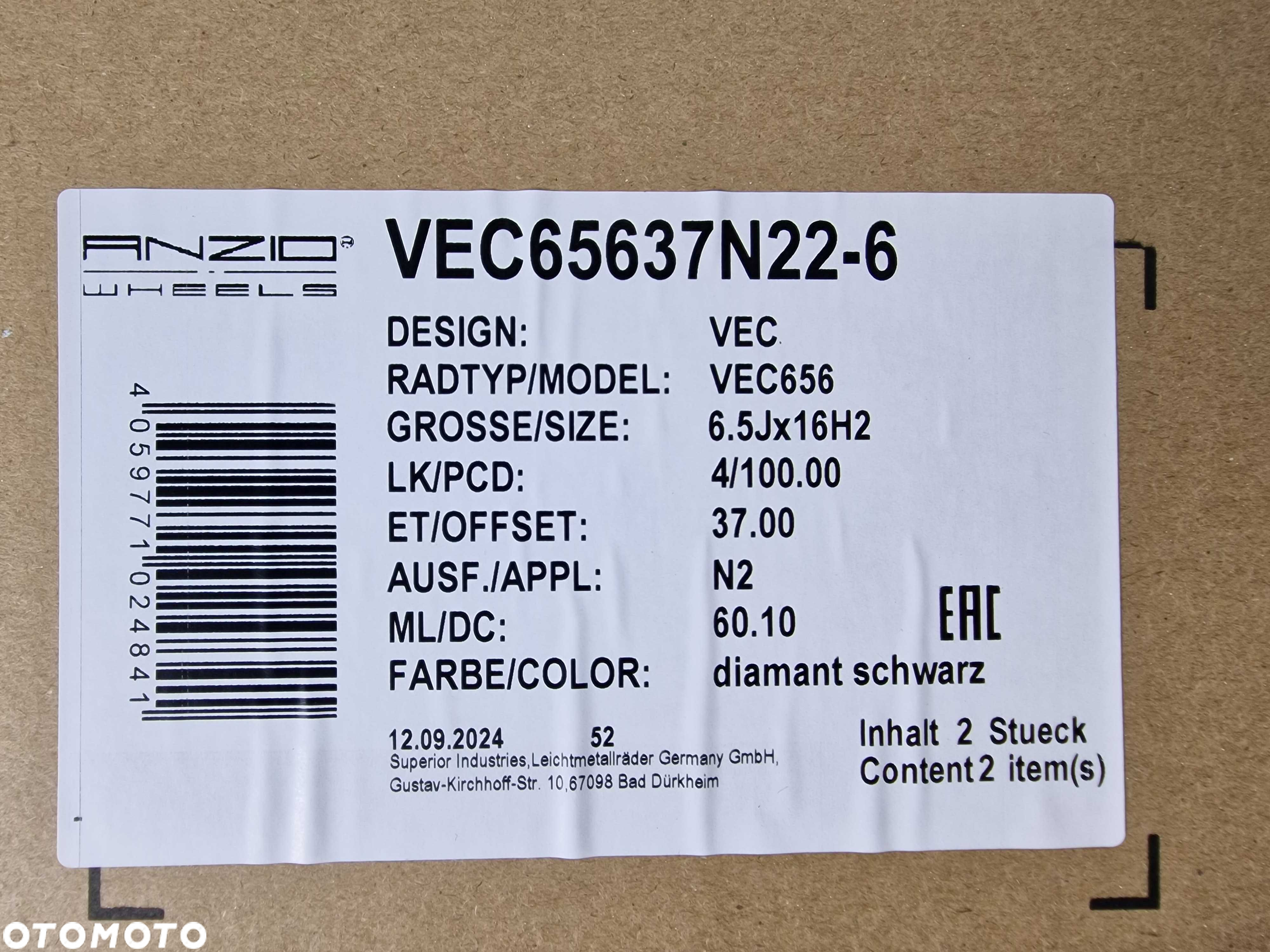 NOWE alufelgi TOYOTA 16" 4x100 AYGO COROLLA MR2 YARIS - Czarny Połysk - 5