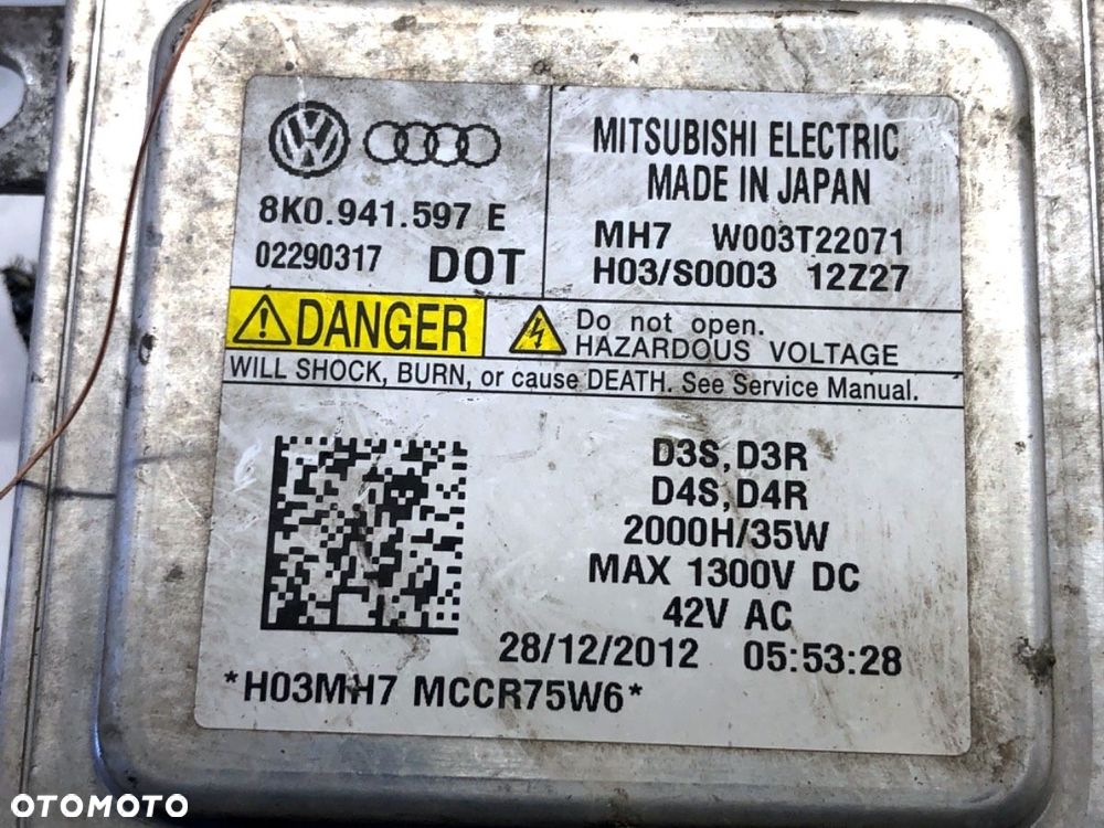 PRZETWORNICA XENON  VW SHARAN (7N1, 7N2) 2010 - 2022 2.0 TDI 130 kW [177 KM] olej napędowy 2013 - - 3