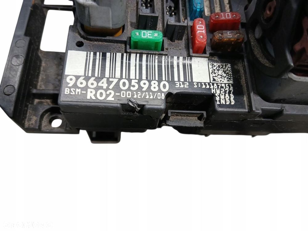 skrzynka bezpieczników bsm citroen c5 iii x7 1.6 hdi 9664705980 - 4