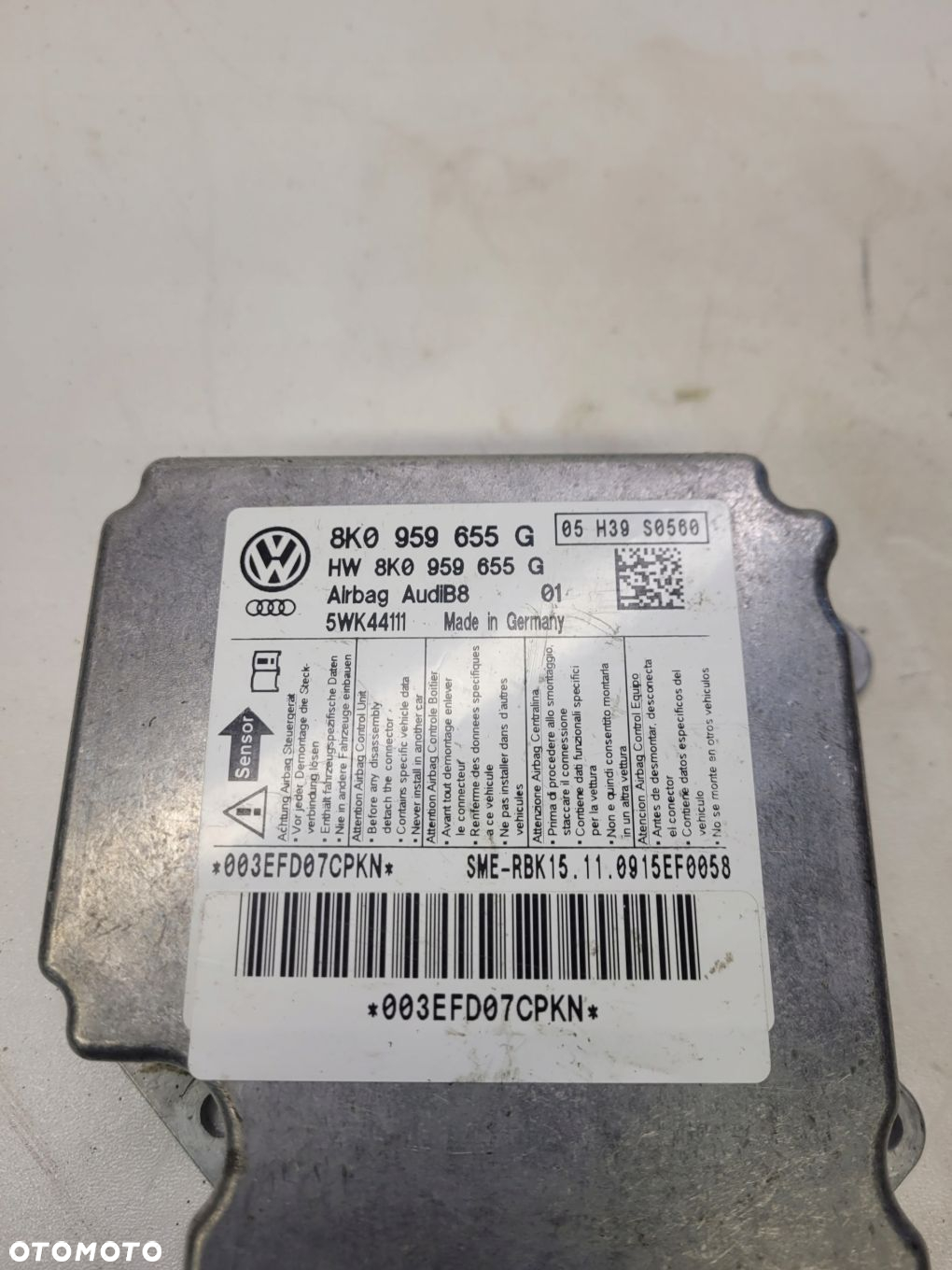 SENSOR PODUSZEK AIRBAG AUDI A4 B8 A5 8K0959655G - 4