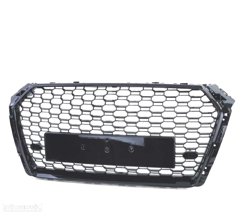 GRELHA FRONTAL AUDI A4 B9 15-19 LOOK RS4 PRETO BRILHANTE PDC - 4