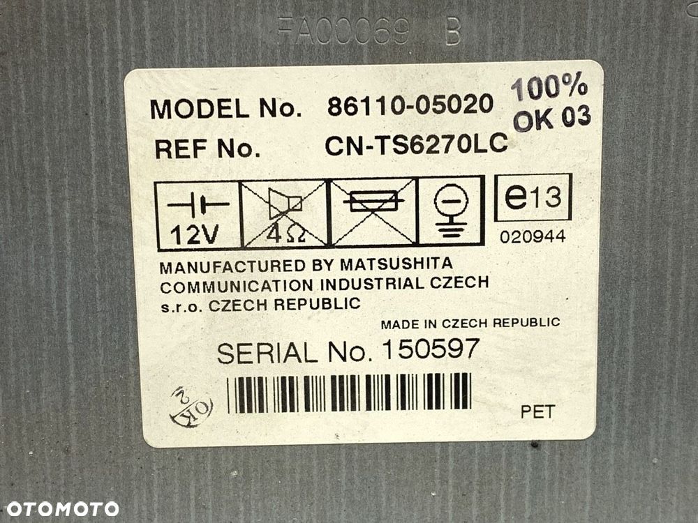 WYŚWIETLACZ  TOYOTA AVENSIS (_T25_) 2003 - 2008 2.0 D-4D (CDT250_) 85 kW [116 KM] olej napędowy - 4