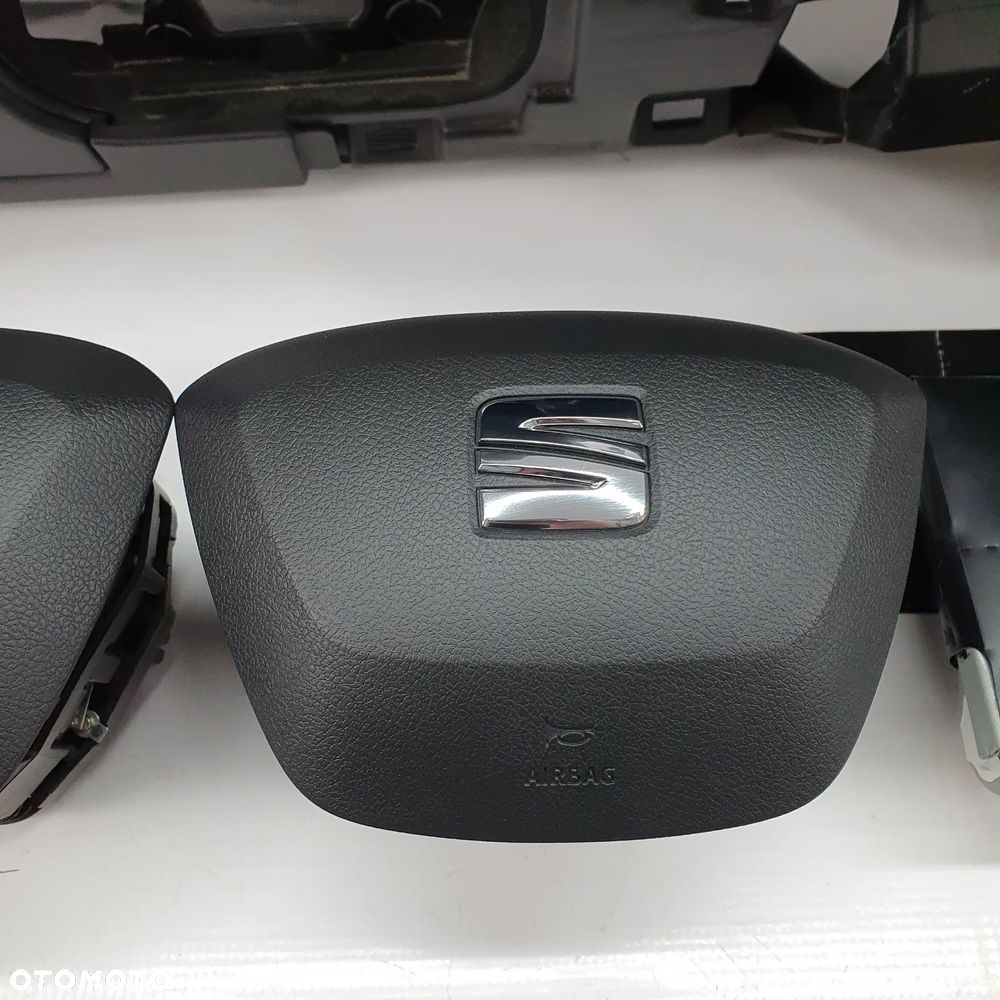 SEAT LEON 3 III 5F DESKA ROZDZIELCZA KONSOLA KOKPIT PULPIT PODUSZKI AIRBAG AIR BAG PASY KIT SET - 6