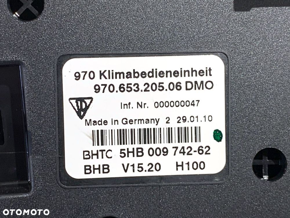 PANEL STEROWANIA NAWIEWU PORSCHE PANAMERA (970) 2009 - 2017 4.8 4S 294 kW [400 KM] benzyna 2009 - - 7