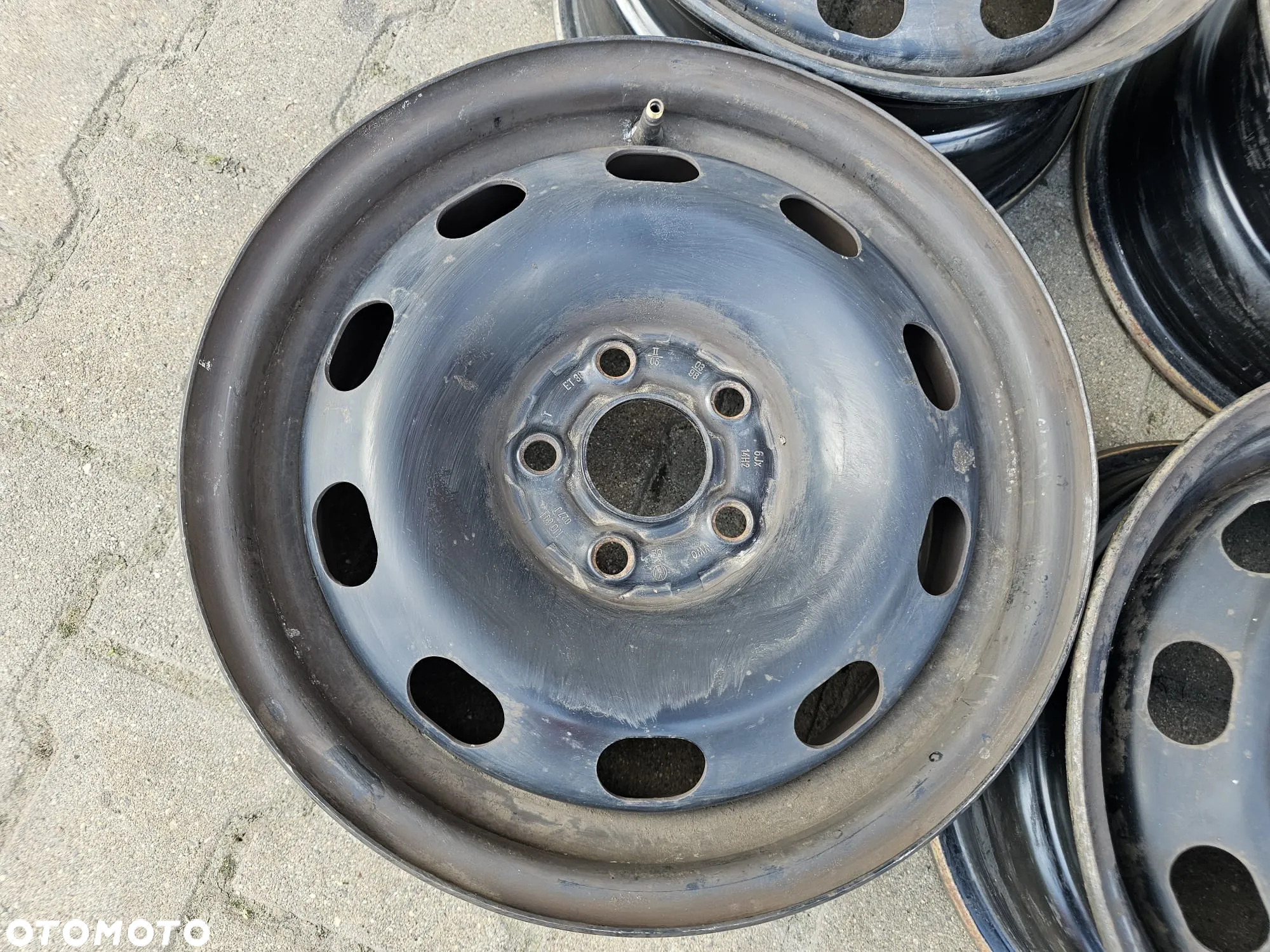 (S36) Felgi stalowe 14'' Volkswagen OE Polo Golf 4 Skoda Rapid Octavia Fabia Audi A1 A3 / 6Jx14 ET38 5x100 - 5