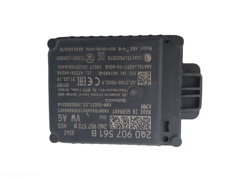 VW AUDI SKODA SEAT RADAR  MODUŁ ACC DISTRONIC 2Q0907561B 2Q0907572B - 1