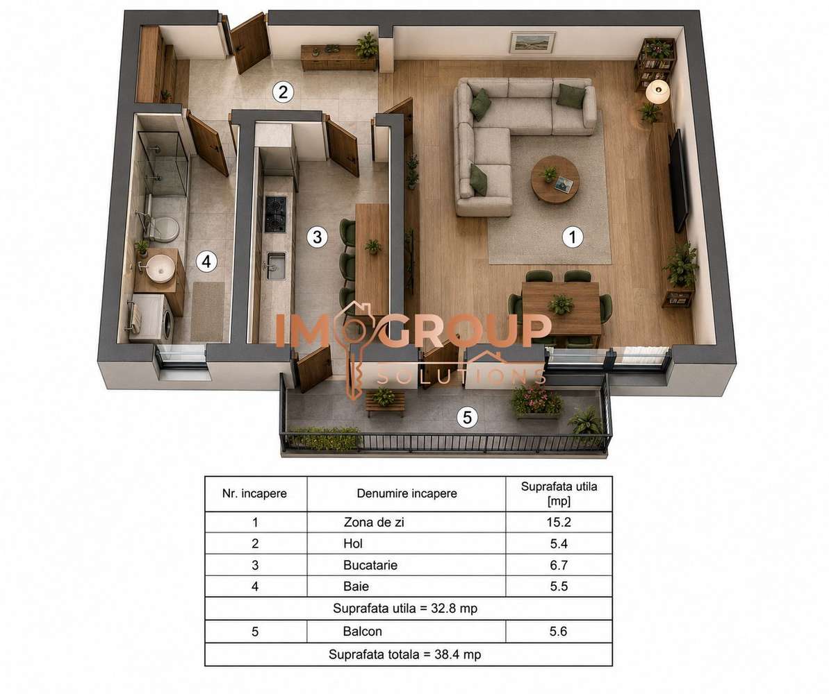 Apartament 1 cameră - 38 mp utili 0%comision pret redus de la 76.000 — fotografia 1