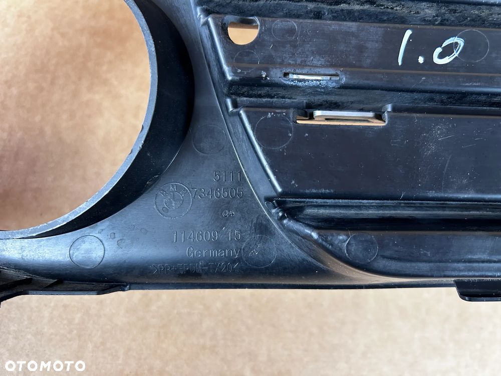 BMW F10 F11 ZDERZAK PRZÓD PRZEDNI KRATKA WLOTU POWIETRZA LEWA 51117346505 114609-15 - 4