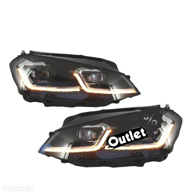 R012837C3 FAROIS PARA VOLKSWAGEN VW GOLF 7 12-17 DRL DINAMICOS PRETO LOOK 7.5 R - 6