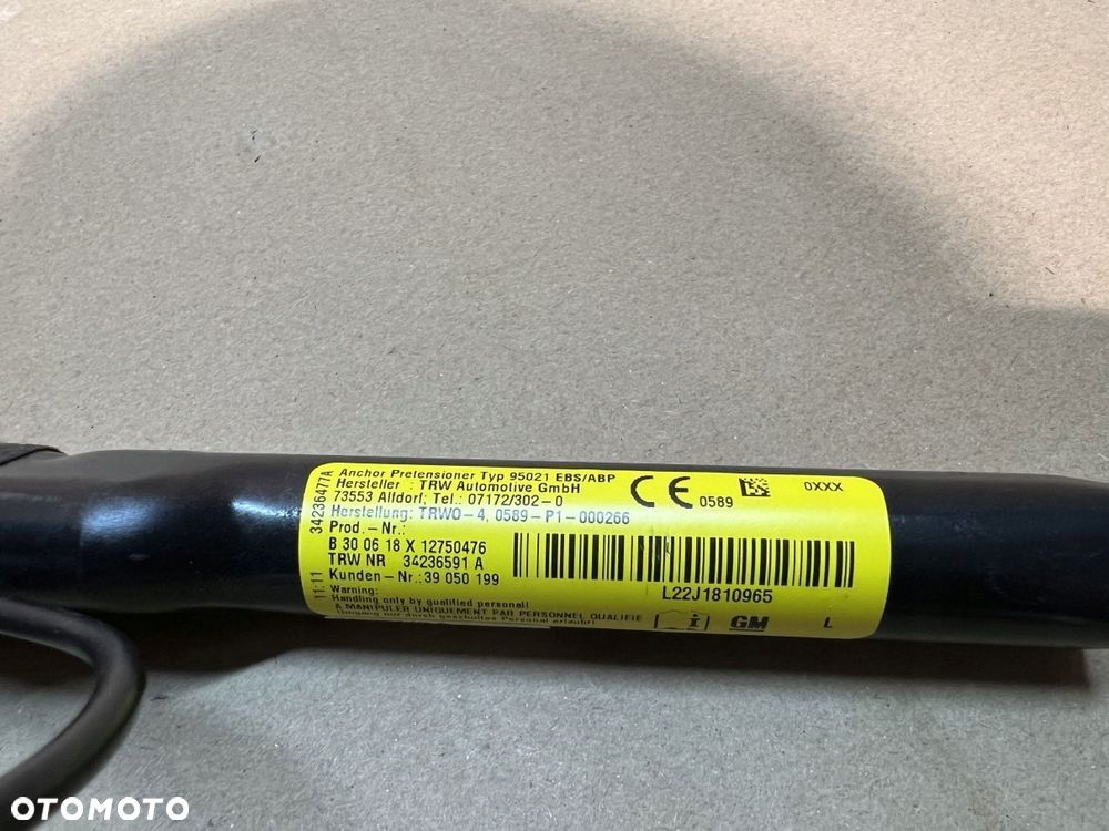 NAPINACZ PASA BEZPIECZEŃSTWA LEWY OPEL MERIVA B 34236479A - 4