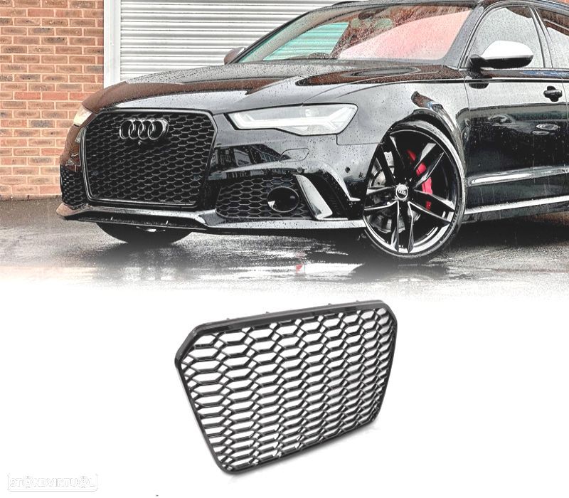 GRELHA AUDI A6 C7 4G 11-14 LOOK RS6 2020 PRETO BRILHANTE - 1