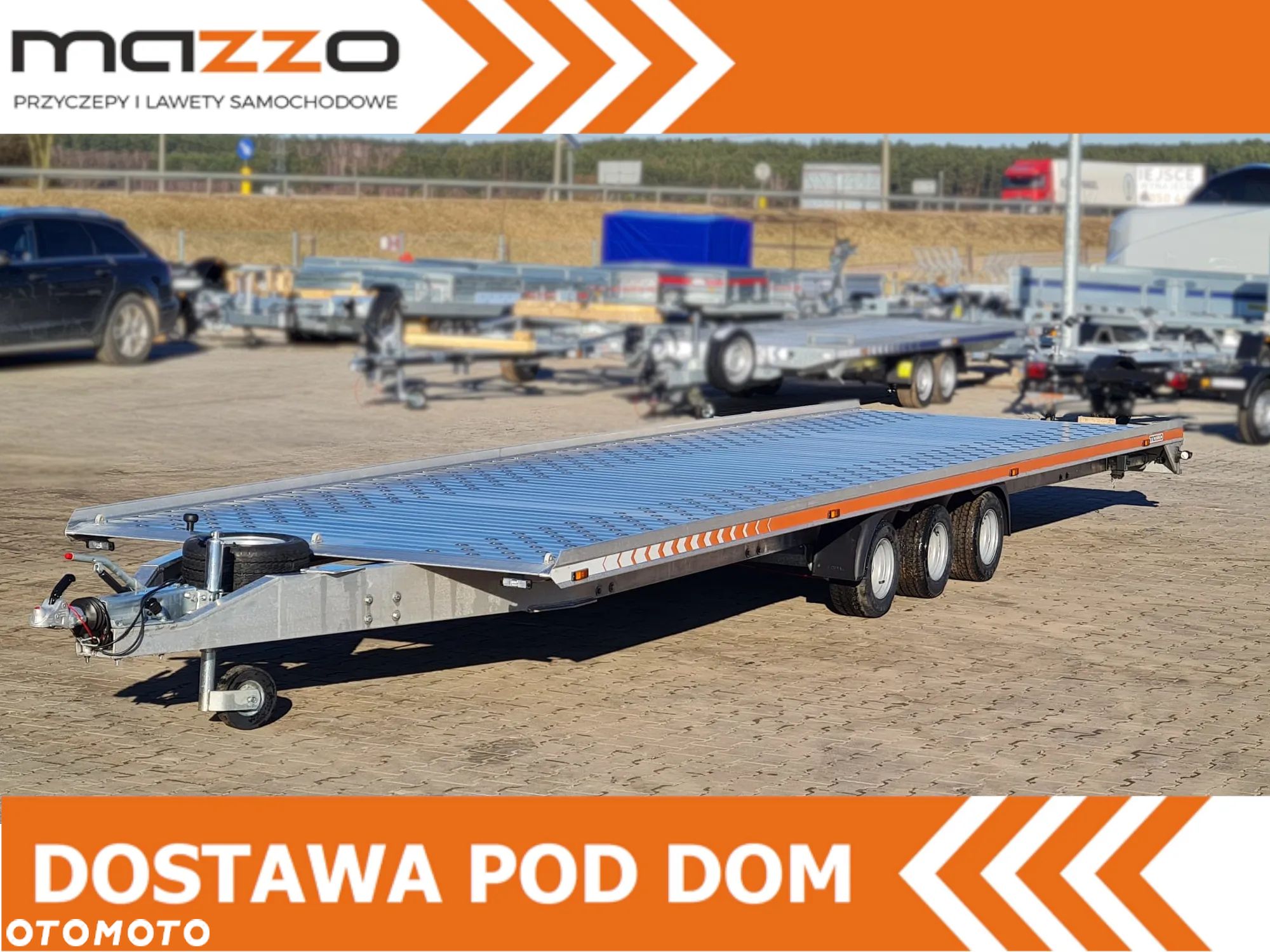 Gromex Dostawa Laweta aluminiowa 850x210cm DMC3500kg platforma na 2 auta OŚWIETLENIE LED - 1