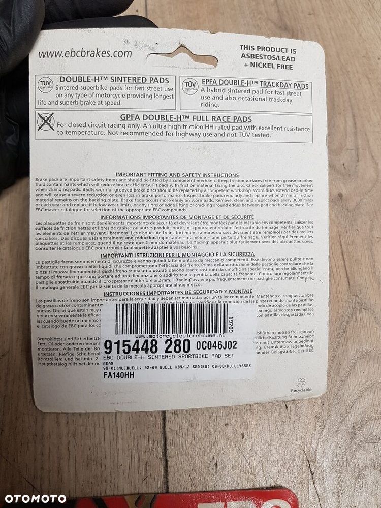 Klocki hamulcowe EBC FA140HH Buell Africa Twin Transalp - 5