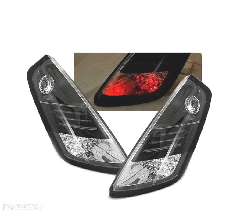 FAROLINS TRASEIROS LED FIAT GRANDE PUNTO 05-09 PRETO - 1