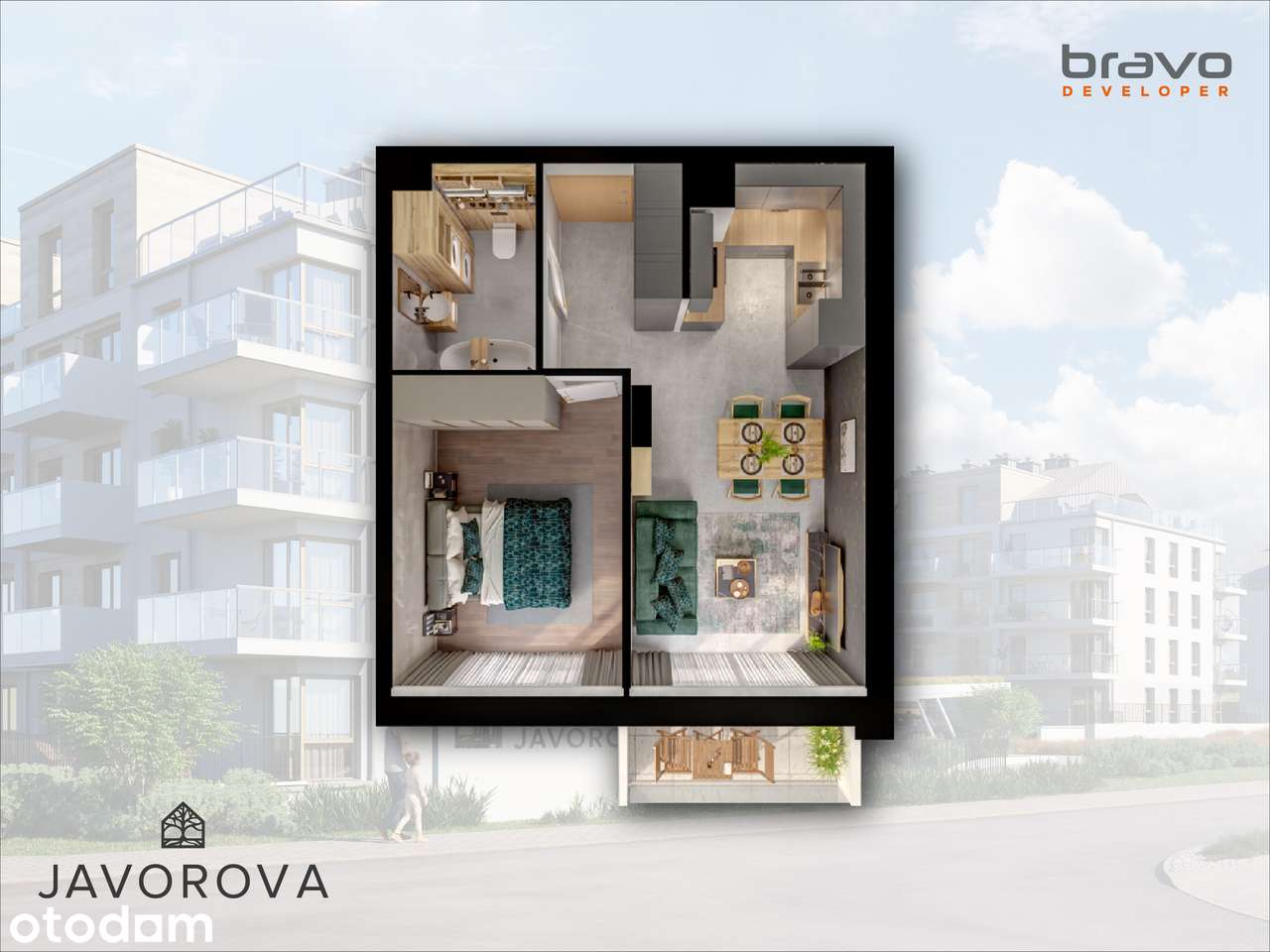 B2.M20 - mieszkanie 39,50 m2 z balkonem