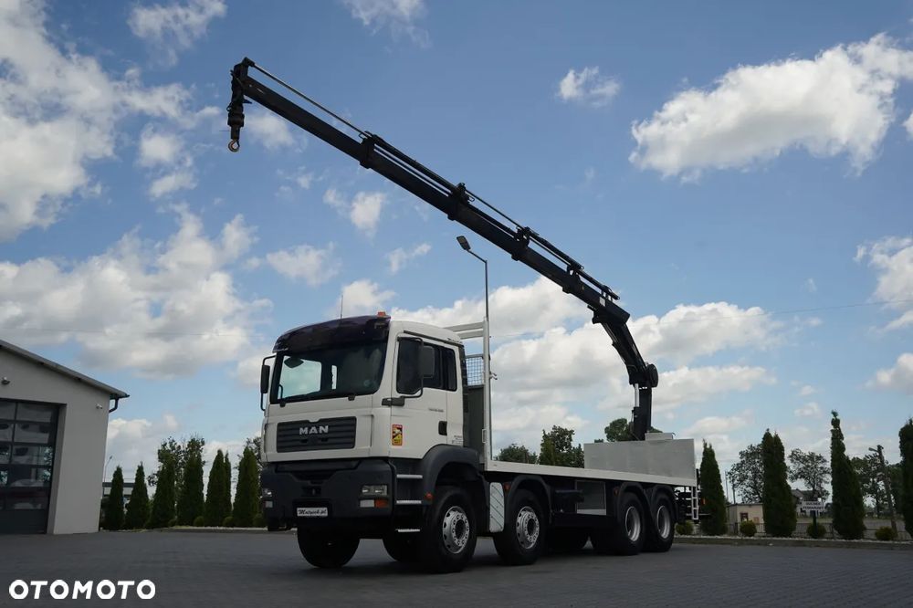 MAN TGA 35.360 /  PLATFORMA 8x4 + HDS HIAB 166 D-4 / MAX UDŹWIG: 4 600 KG /  ROTATOR / PILOT - 2