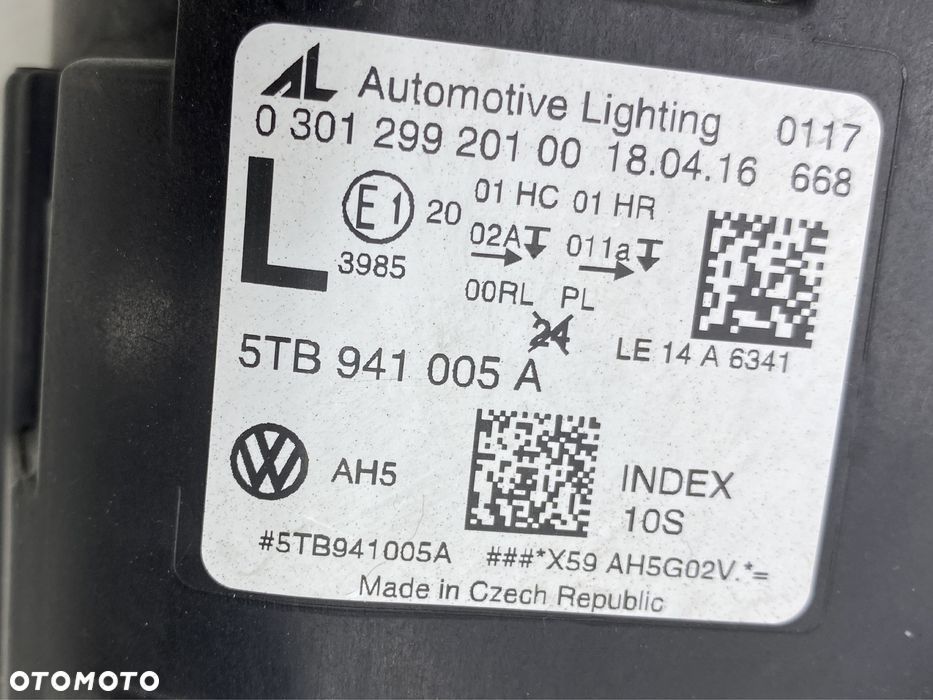 Volkswagen TOURAN III lampa lewy przód 5TB 15-20 - 6