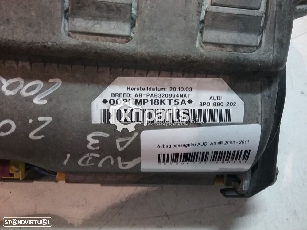 Airbag passageiro AUDI A3 8P 2003 - 2011 Usado - 2
