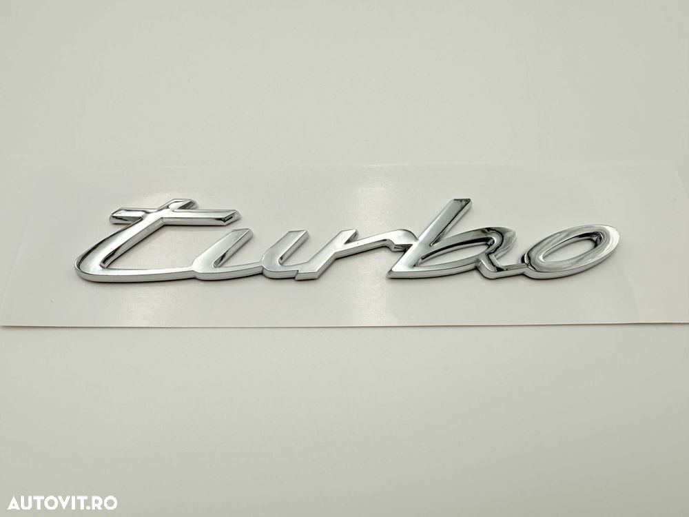 Emblema Compatibila PORSCHE TURBO model nou crom - 1