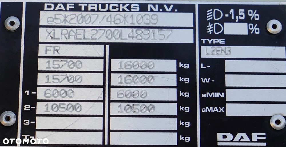 DAF / LF / 260 / ACC / EURO 6 / KONTENER + WINDA / 18 PALET / ŁAD. 8 585 KG, - 11