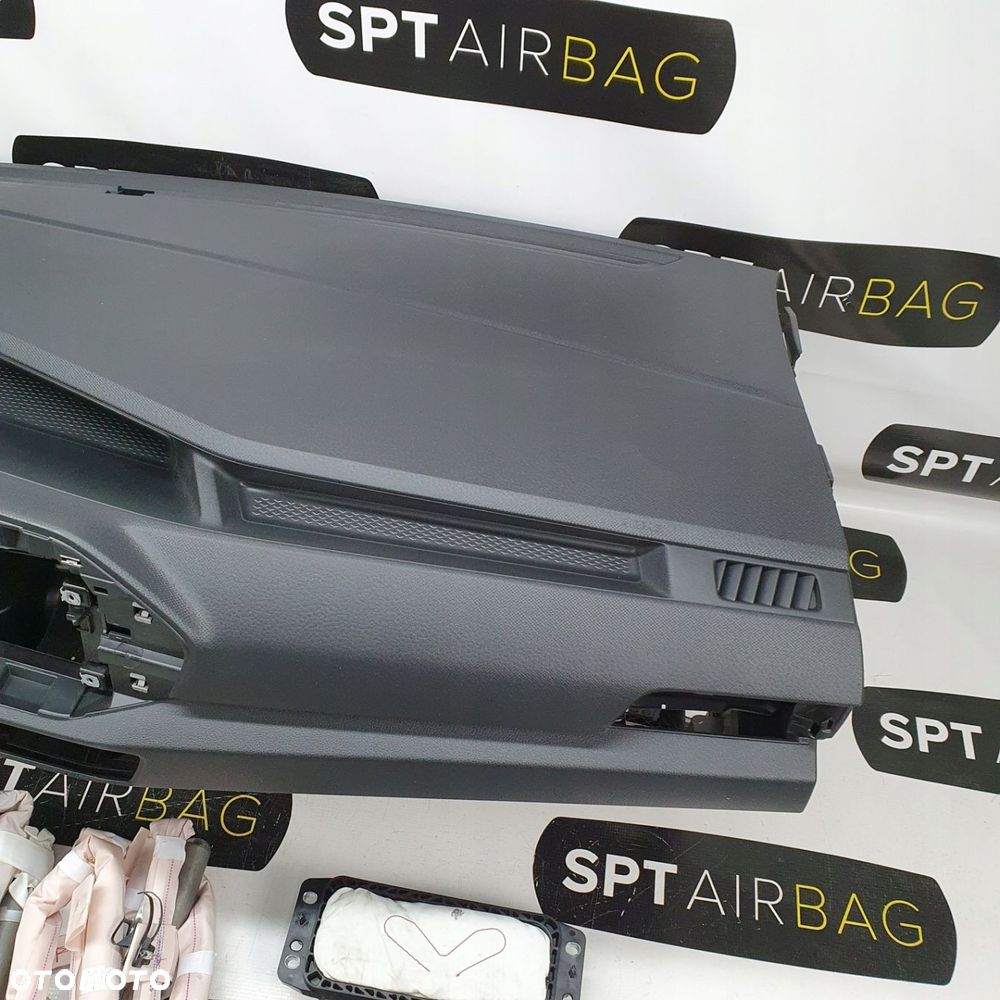 VW CADDY 2K7 DESKA ROZDZIELCZA KONSOLA KOKPIT PULPIT PODUSZKI AIRBAG AIR BAG PASY KURTYNY KIT SET - 4