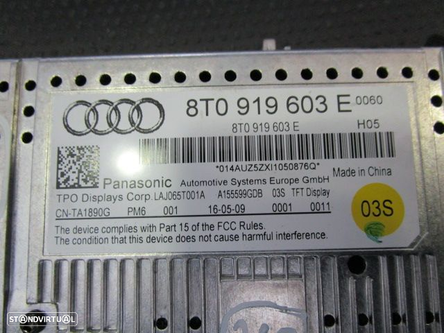 Display Relogio 8T0919603E AUDI A4 2009 - 3