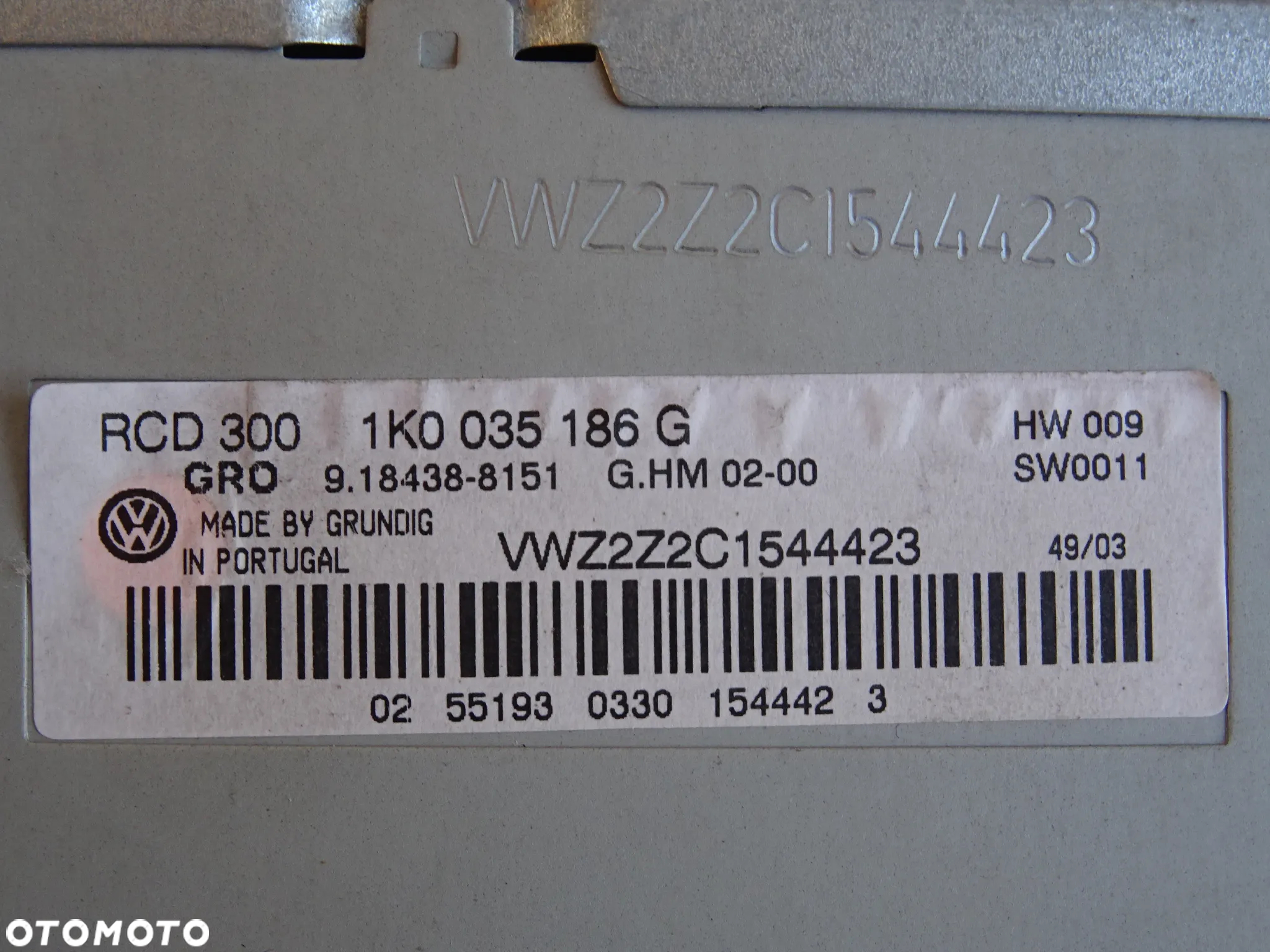RADIO ODTWARZACZ RCD300 VW TOURAN CADDY GOLF PASSAT ZMIENIARKA - 5
