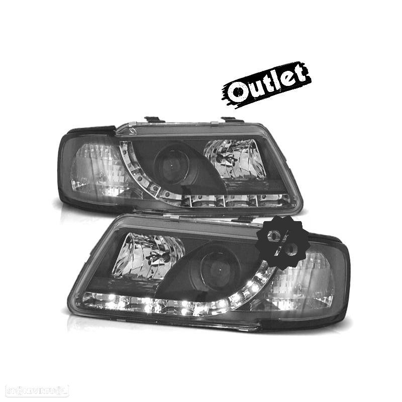 R146056C1 FARÓIS AUDI A3 8L 96-00 LUZ DIURNA FUNDO NEGRO - 1