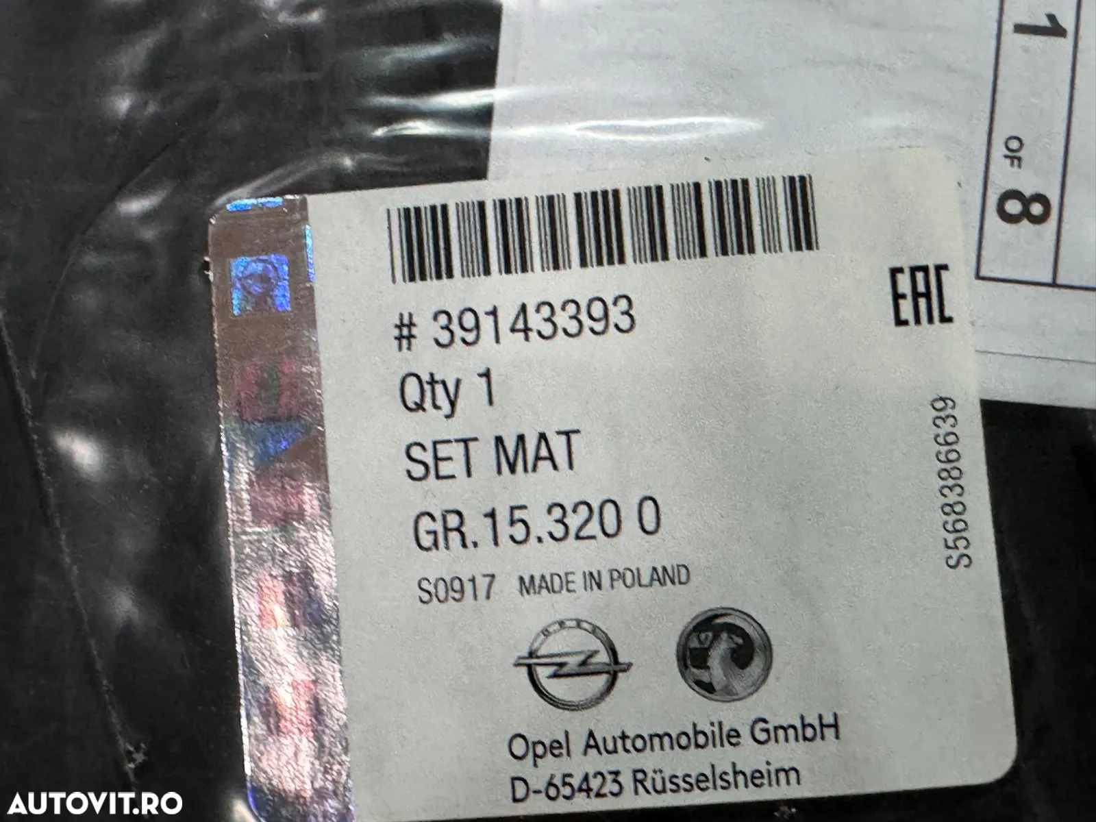 39143393 | Covor Cauciuc OEM | Opel Corsa D - 2