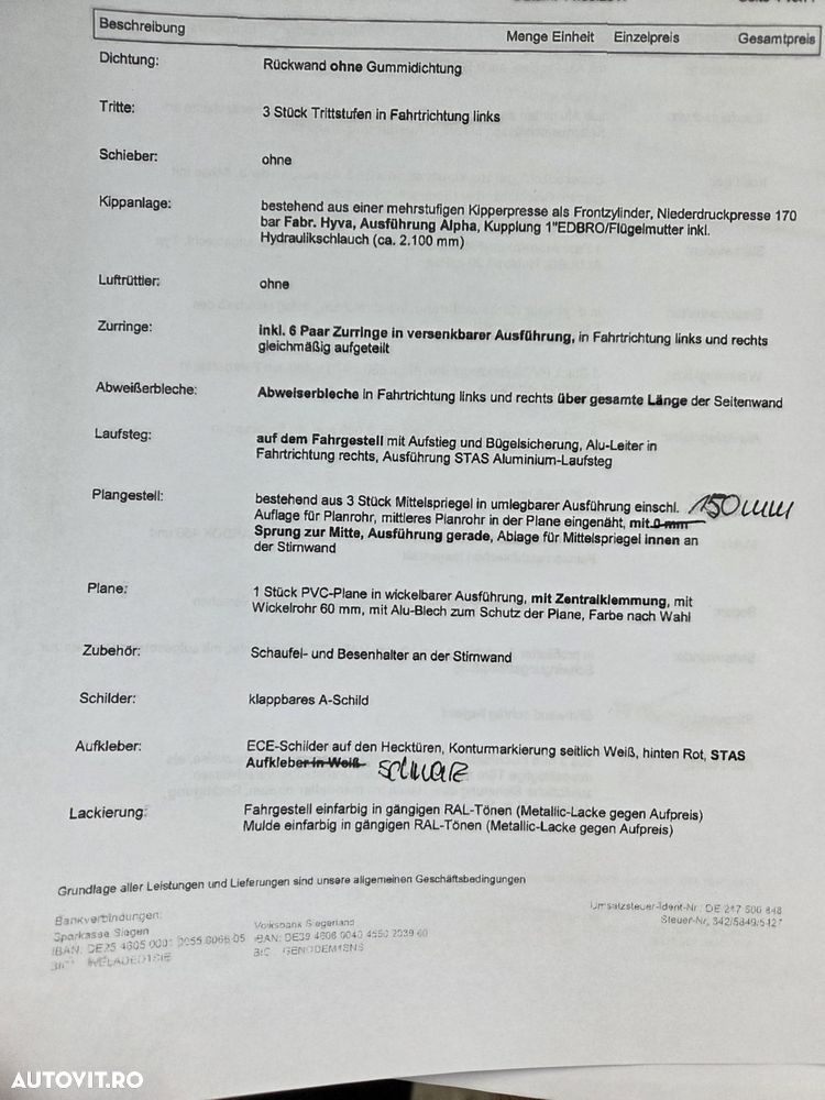 Stas 68m3, 2018, jante Aluminiu, scena vizitare, prelata, picioare sprijin, axa liftabila, otel, Carte identitate RAR, posilibilitate leasing 2 ani-35900 EUR+Tva - 32