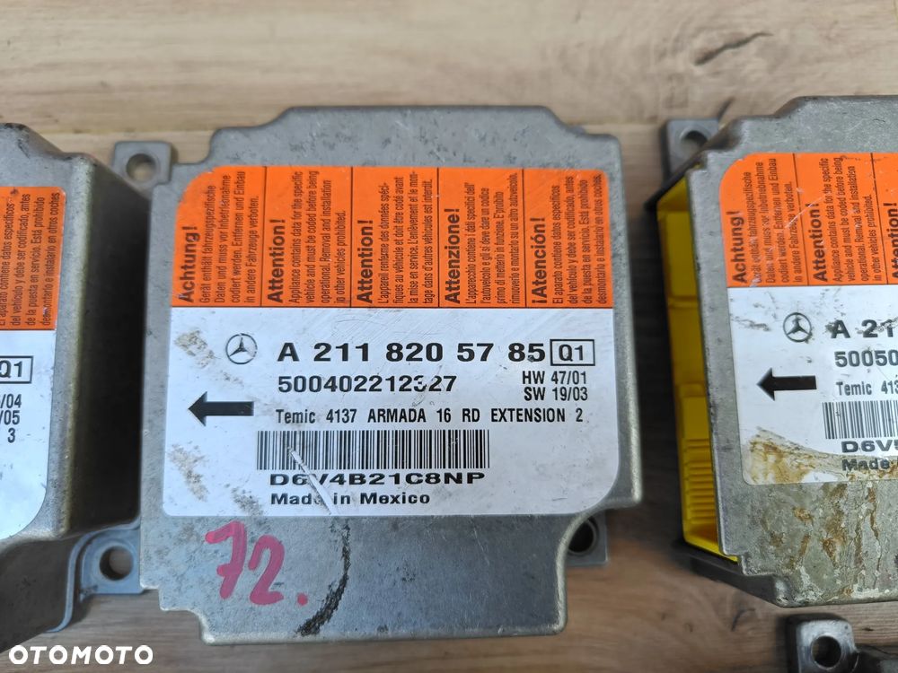 MERCEDES W211 W219 MODUŁ STEROWNIK AIRBAG RÓŻNE NUMERY - 4