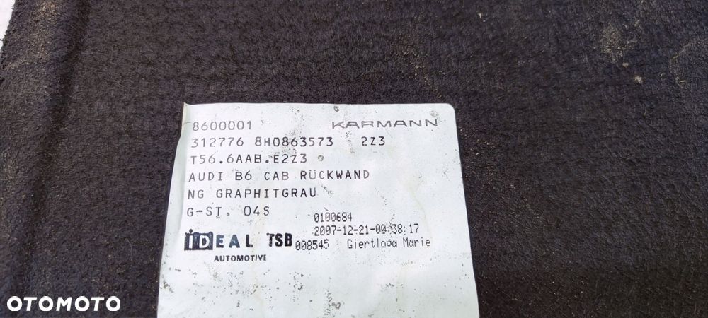 TAPICERKA BAGAŻNIKA AUDI A4 B6 B7 8H0863573 - 3